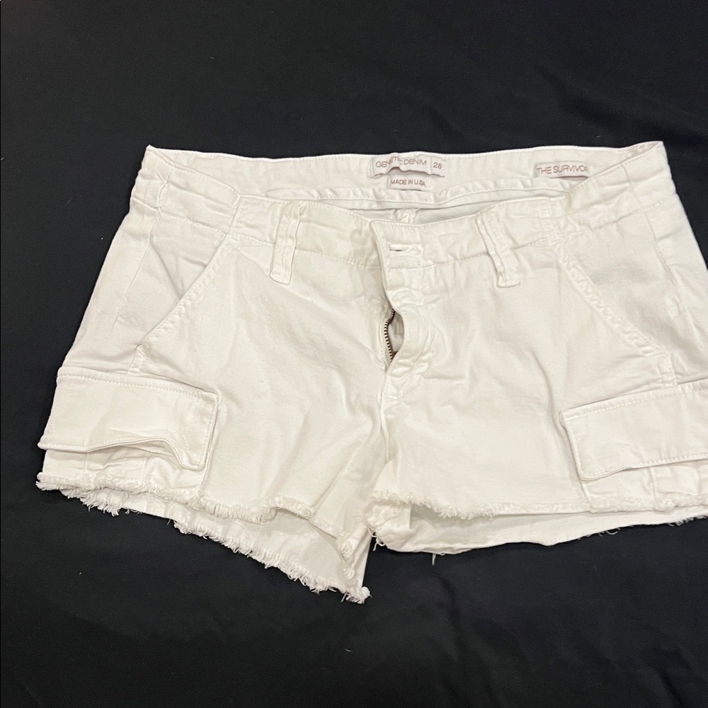 Genetic Denim Women's White Cargo Shorts